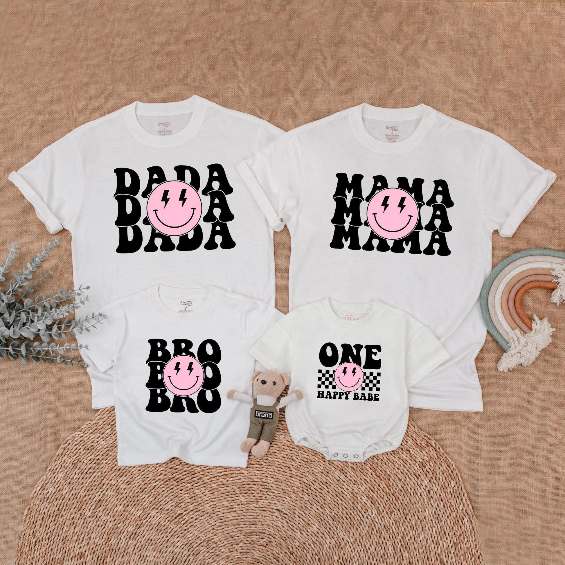 One Happy Babe Birthday Family Shirt Pink Happy Girl First Birthday Outfit Matching Mom and Me Gift