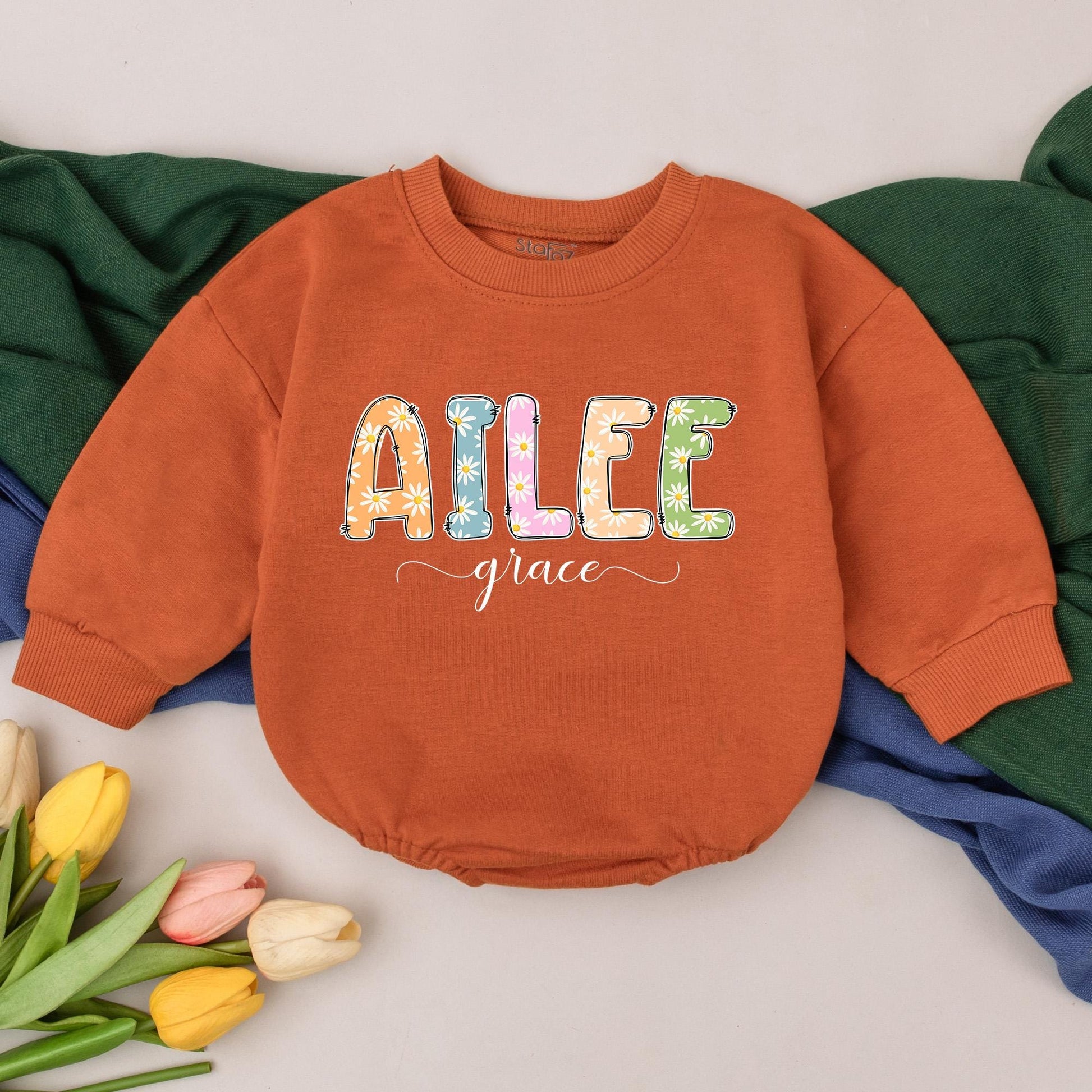 Personalized Baby Name Romper with Colorful Bubble Letter Design Soft Infant Bodysuit Unique Gift for Newborns Toddlers Boys Girls Shower