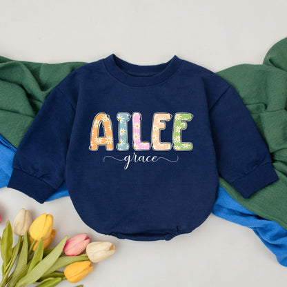 Personalized Baby Name Romper with Colorful Bubble Letter Design Soft Infant Bodysuit Unique Gift for Newborns Toddlers Boys Girls Shower