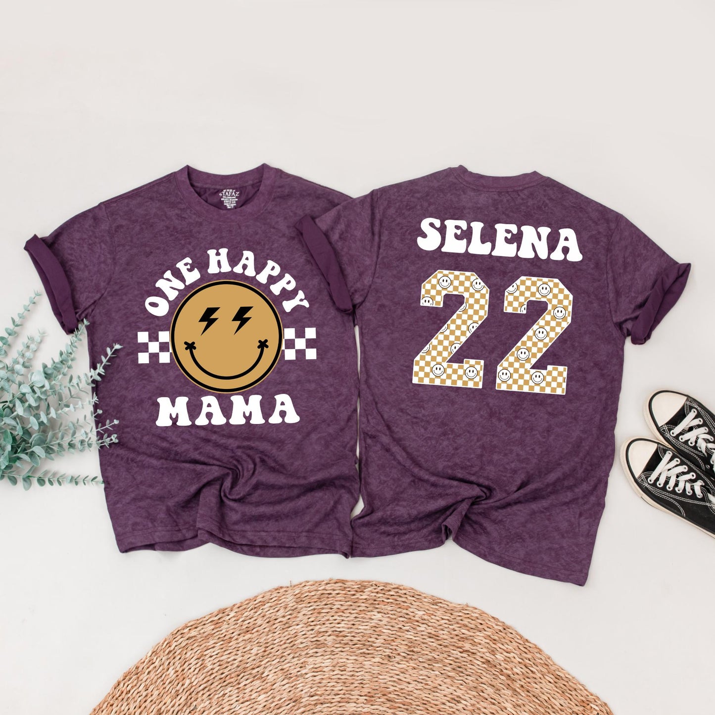 One Happy Dude Birthday Shirt Retro Black Gold Lightning Smile Family Matching 1st Birthday Outfit Baby Boy Toddler Mommy Me Gift