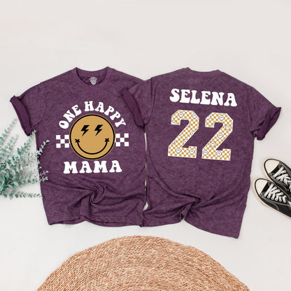 One Happy Dude Birthday Shirt Retro Black Gold Lightning Smile Family Matching 1st Birthday Outfit Baby Boy Toddler Mommy Me Gift