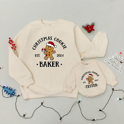 Christmas Cookie Baking Crew Sweatshirt: Festive Gingerbread Man 2024 Baker Shirt, Holiday Cookie Tester Pullover, The Cookie Crew, Christmas Family Shirt