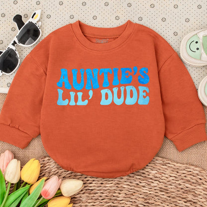 Auntie's Lil Dude Toddler Boy Shirt Cute Nephew Outfit Baby Boy Gift Auntie Nephew Present Pregnancy Announcement Comfort Cotton Fun