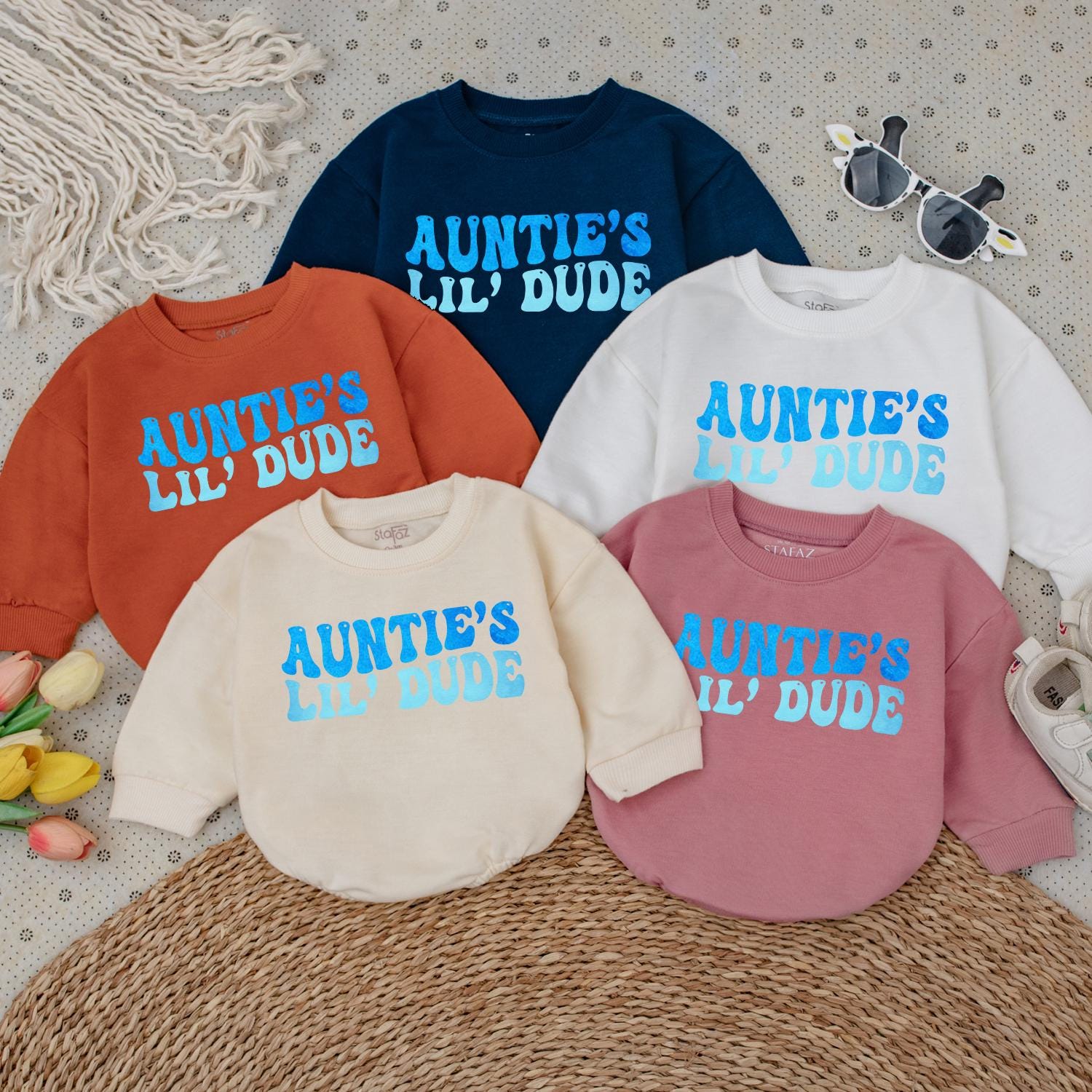 Auntie's Lil Dude Toddler Boy Shirt Cute Nephew Outfit Baby Boy Gift Auntie Nephew Present Pregnancy Announcement Comfort Cotton Fun
