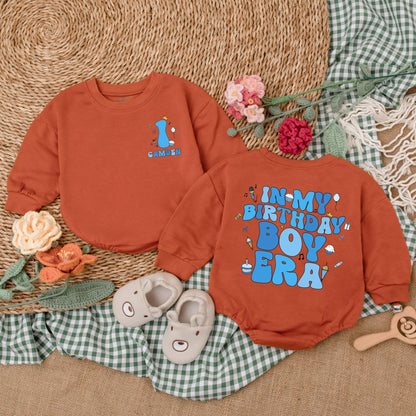 Personalized In My Birthday Boy Era Romper 1st Birthday Outfit Baby Boy Clothes Custom Name Bodysuit Gift for Birthday Boy First Birthday