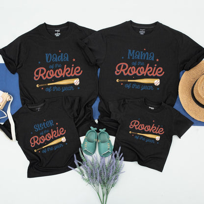 Rookie of the Year 1st Birthday Shirt Matching Family Baseball Design, Boy or Girl, Baseball Party Outfit