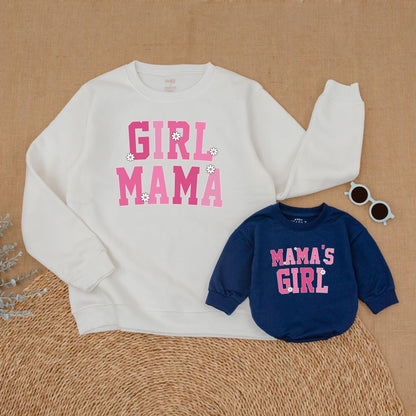 Matching Mama and Mama's Girl Sweatshirts & Romper Set, Mommy and Me Outfits, Mother Daughter Gift