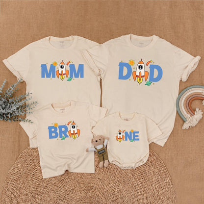 Space Birthday Matching Family Shirts, Astronaut Rocket Party Outfit, Mom Dad Baby Boy 1st Birthday, Mommy and Me Gifts