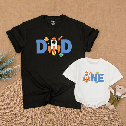 Space Birthday Matching Family Shirts, Astronaut Rocket Party Outfit, Mom Dad Baby Boy 1st Birthday, Mommy and Me Gifts