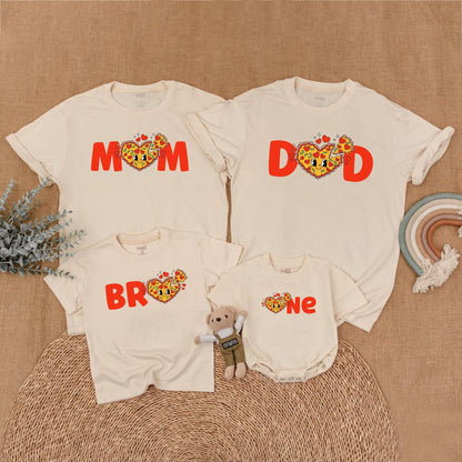 Pizza Birthday Family Matching Bubble Romper First Birthday Girl Outfit Cute Pizza Party Mommy and Me Clothes Cotton Comfortable Toddler