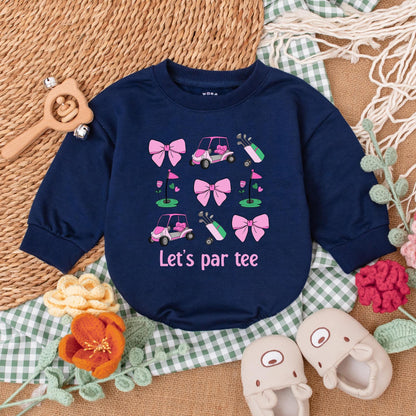Pink Let's Par Tee Baby Romper Cute Golfing Bodysuit Daddy's Buddy Newborn Bubble Outfit