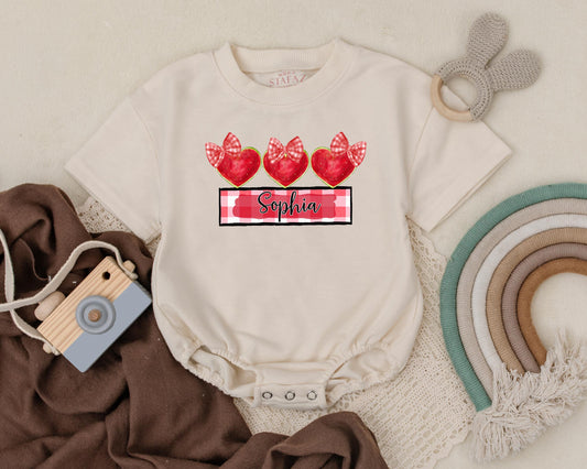 Personalized Watermelon Romper Custom Name Baby Summer Outfit Infant Bodysuit Boys Girls Watermelon Birthday Clothes