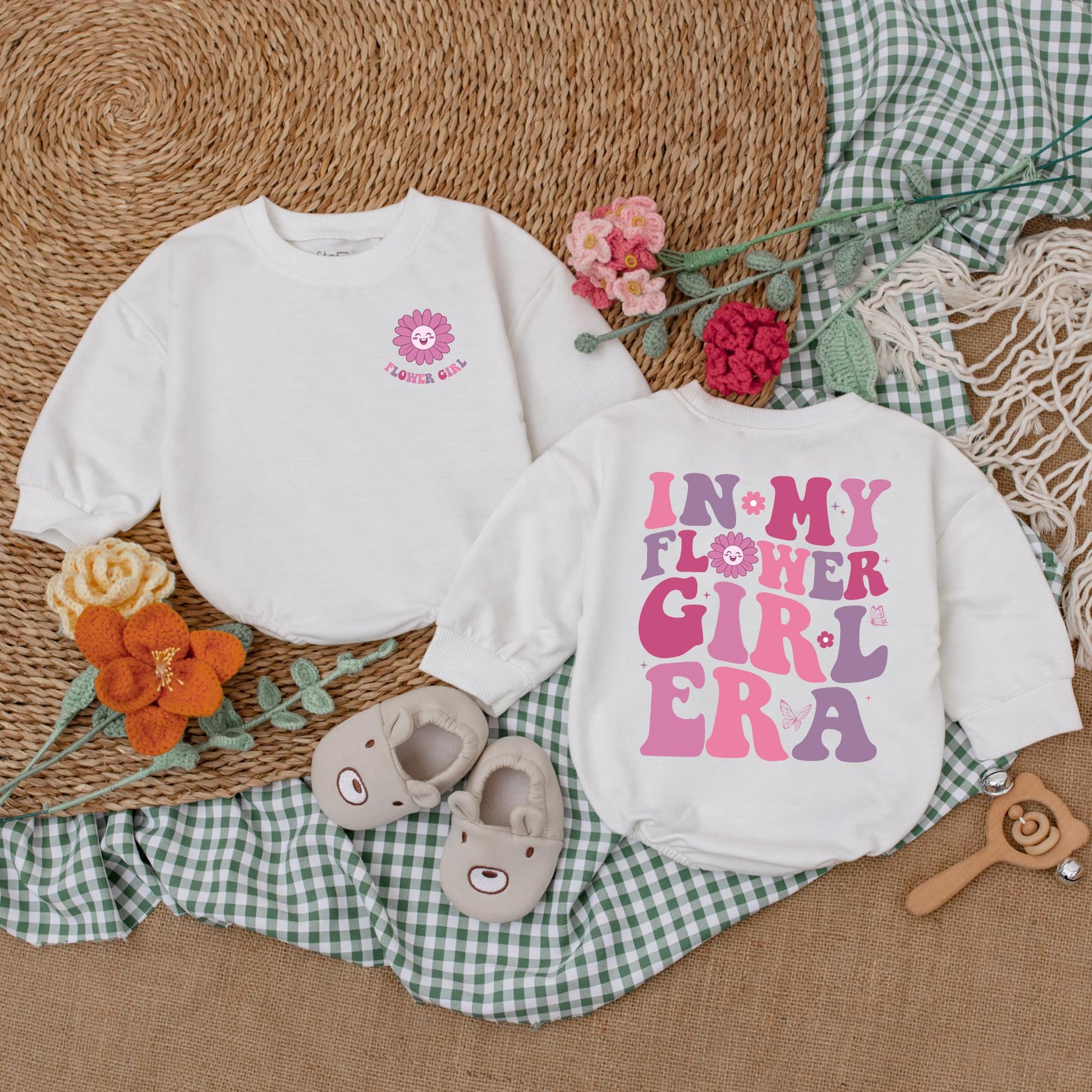 In My Flower Girl Era Baby Romper Bodysuit Flower Girl Wedding Outfit Trendy Soft Cotton Bridal Party Infant Toddler Gift