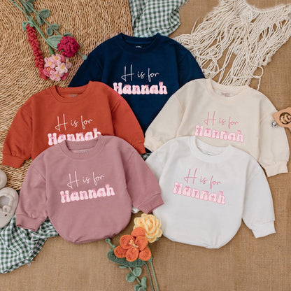 Personalized Pink Bow Baby Girl Romper Custom Name Outfit with Adorable Bow Newborn Clothes Cute Girly Design