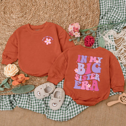 Big Sister Era Baby Romper Cute Big Sis Bodysuit Baby Girl Outfit Birth Announcement Pregnancy Announcement Baby Shower Gift Newborn Soft