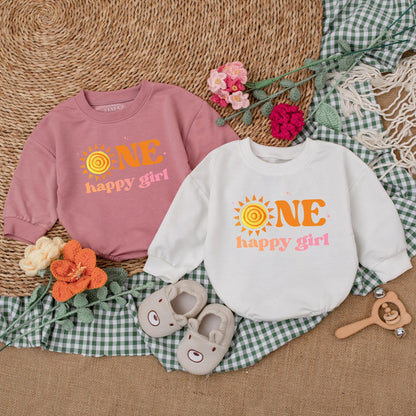 One Happy Girl Romper First Trip Around The Sun Boho Sun Birthday Outfit Little Sunshine Baby Bodysuit Summer Gift