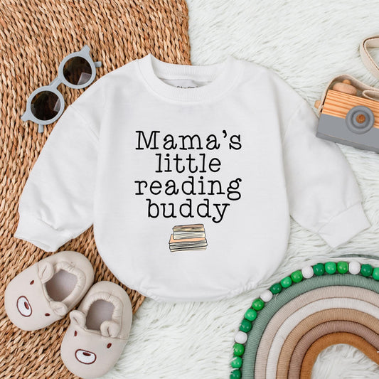 Mama’s Little Reading Buddy Bubble Romper – Cute Baby Reading Outfit – Personalized Baby Romper for Book Lovers – Perfect Baby Gift
