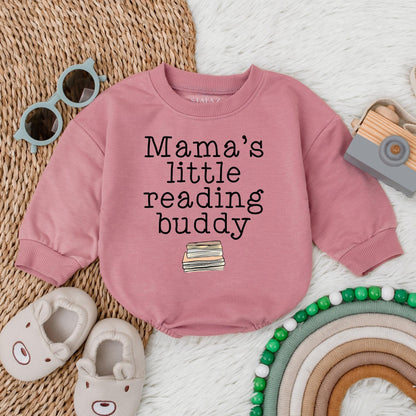 Mama’s Little Reading Buddy Bubble Romper – Cute Baby Reading Outfit – Personalized Baby Romper for Book Lovers – Perfect Baby Gift
