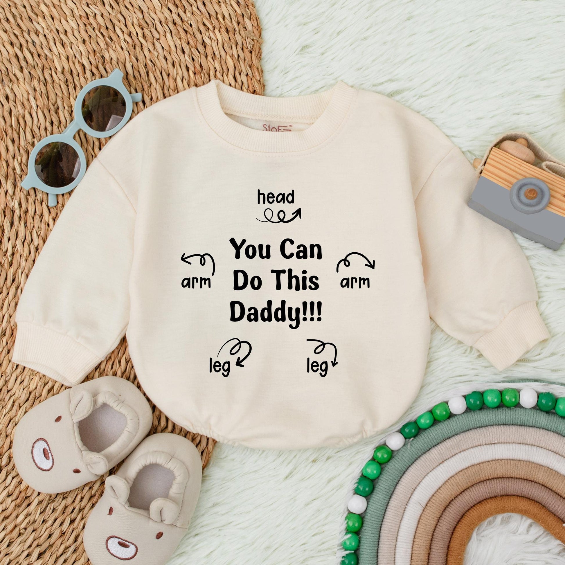"You can do this daddy" Baby Bubble Romper, a sweet Newborn Bodysuit. Perfect Father's Day Gift Minimalist Infant Baby Shower Present Clothing