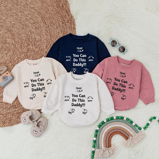 "You can do this daddy" Baby Bubble Romper, a sweet Newborn Bodysuit. Perfect Father's Day Gift Minimalist Infant Baby Shower Present Clothing