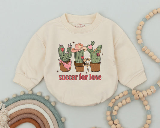 Baby's First Valentine's Day Bubble Romper Western Cactus Design Howdy Valentine Succer For Love Infant Bodysuit Cute Newborn Gift Clothes