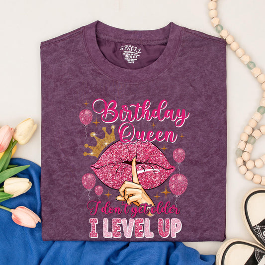 Birthday Queen Rhinestone Sequin Mix Birthday Shirt Women Sparkly Custom Design Tee Gift
