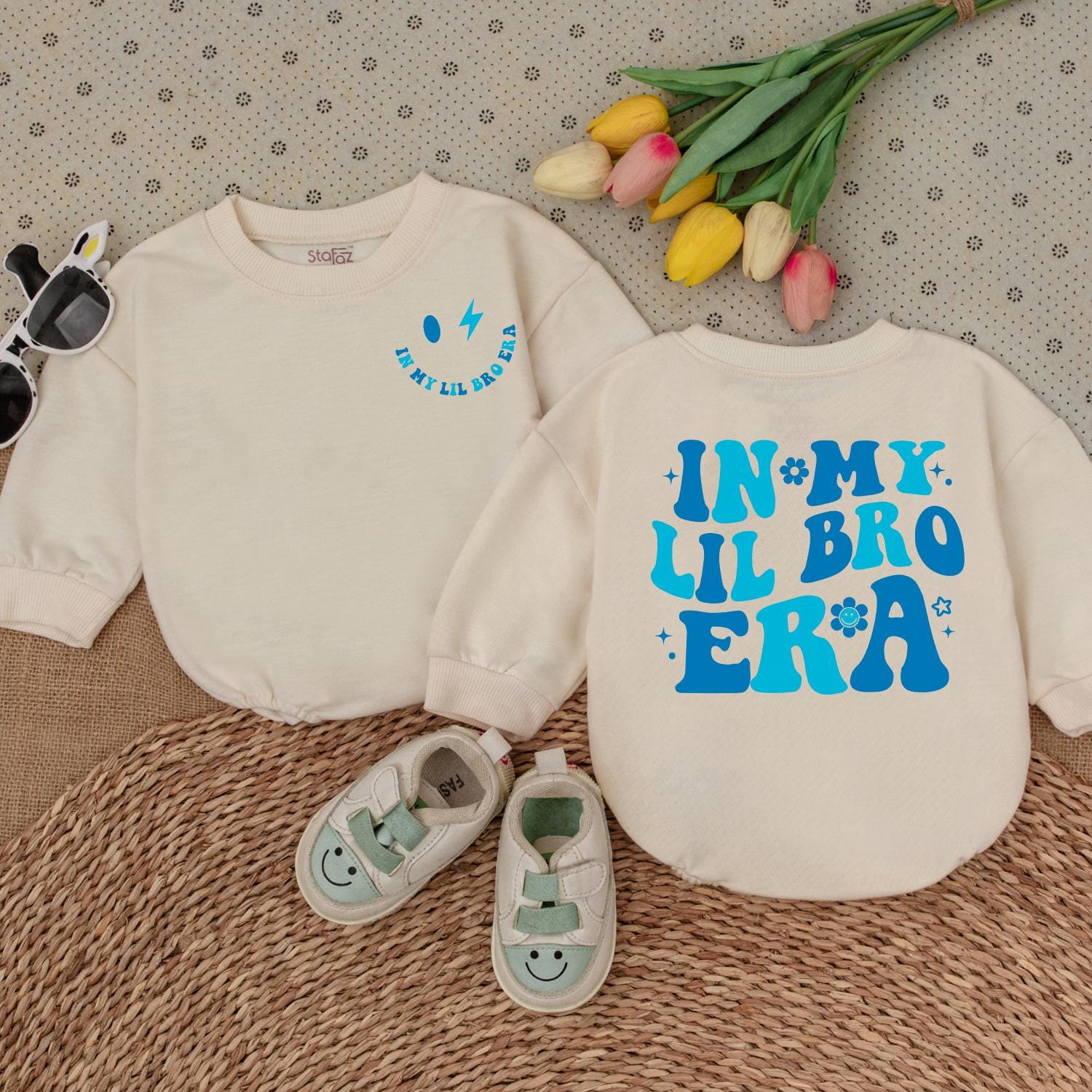 Lil Bro Era Baby Outfit Baby Boy Romper Newborn Gift Gender Neutral Baby Shower Present Cute Lil Brother Clothes