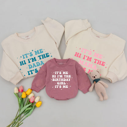 It's Me Hi I'm The Birthday Girl Shirt White Stars Matching Outfit Mommy and Me Birthday Girl Shirt First Birthday Celebration