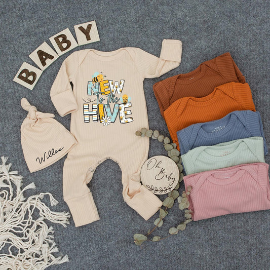 New to the Hive Baby Bodysuit, Cute Bumble Bee Romper for Newborn Girl or Boy, Daisy V,  Infant Clothing,  Adorable Outdoor Lover Baby Shower Gift 139