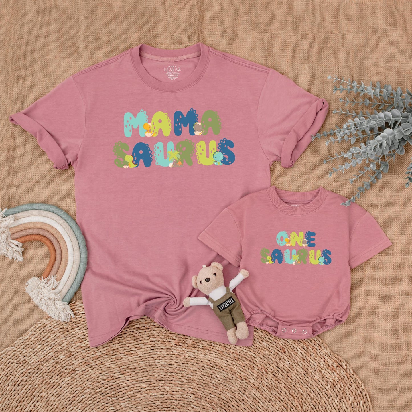 Oneasaurus Dinosaur Family Birthday Matching Shirts Mommy and Me First Birthday Boy Dino Outfit