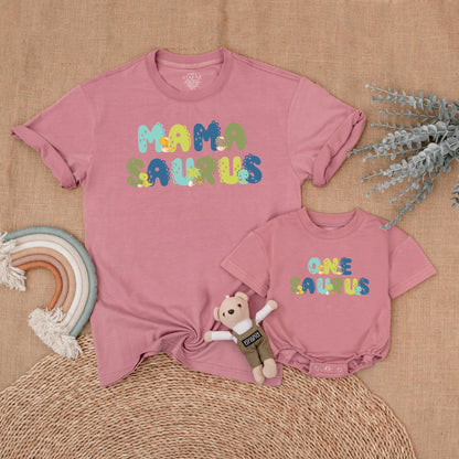 Oneasaurus Dinosaur Family Birthday Matching Shirts Mommy and Me First Birthday Boy Dino Outfit