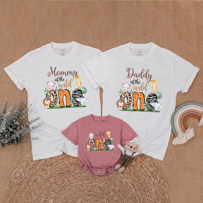 Wild One Safari Birthday Family Matching Shirt Mommy and Me Outfit Boys First Birthday