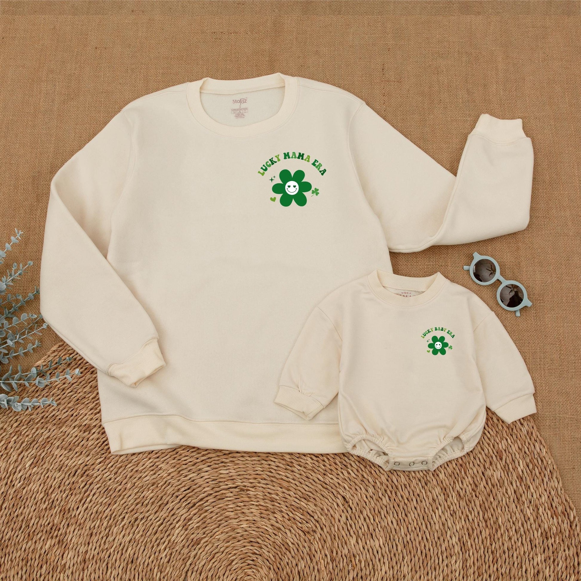 Lucky Mama and Baby Era Sweatshirt St Patrick's Day Mommy and Me Outfit Family Matching Sets
