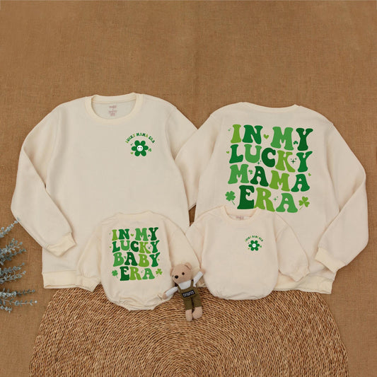 Lucky Mama and Baby Era Sweatshirt St Patrick's Day Mommy and Me Outfit Family Matching Sets