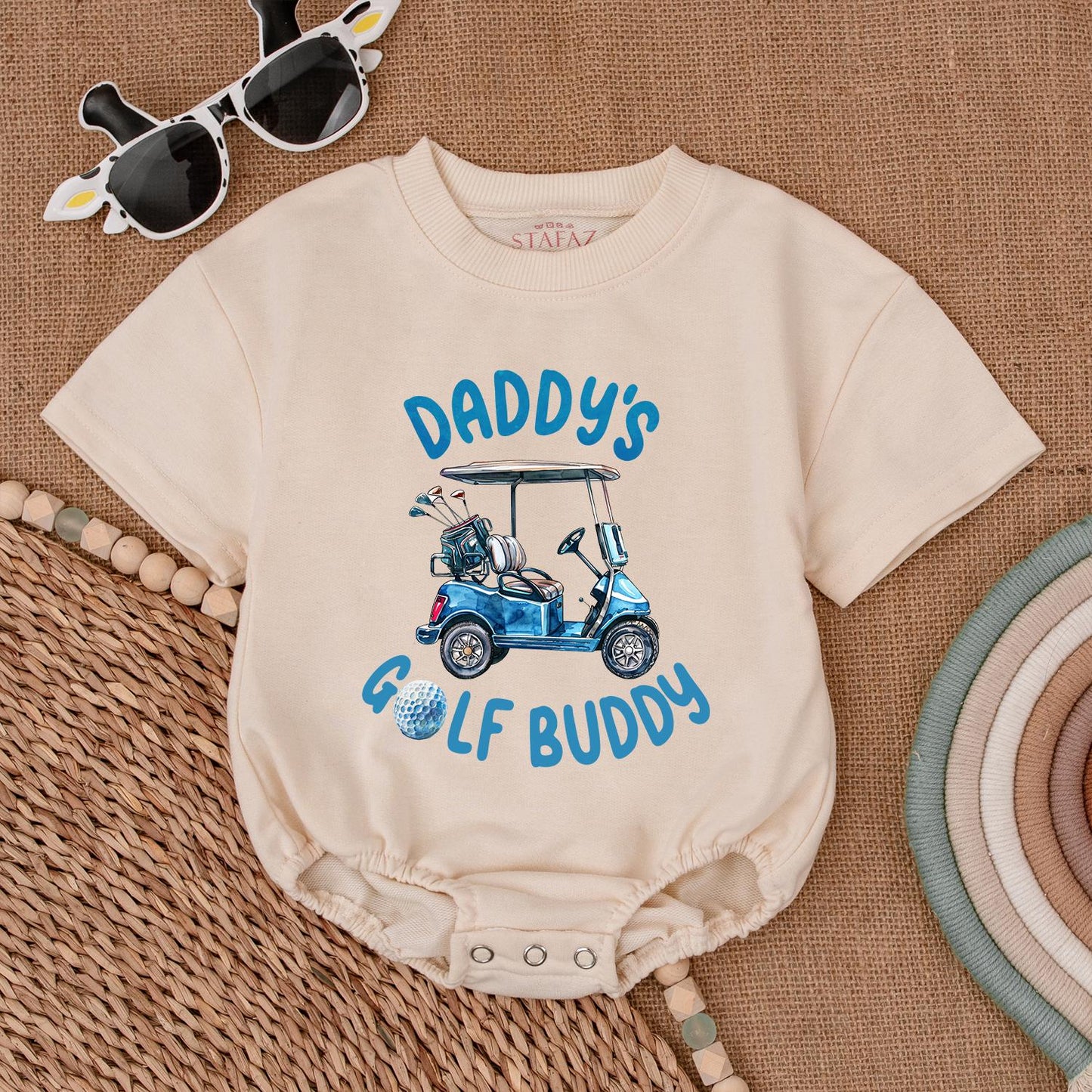 Daddy's Golf Buddy Bubble Romper Father Son Matching Golf Outfit Little Golfer Baby Boy Clothes New Dad Gift