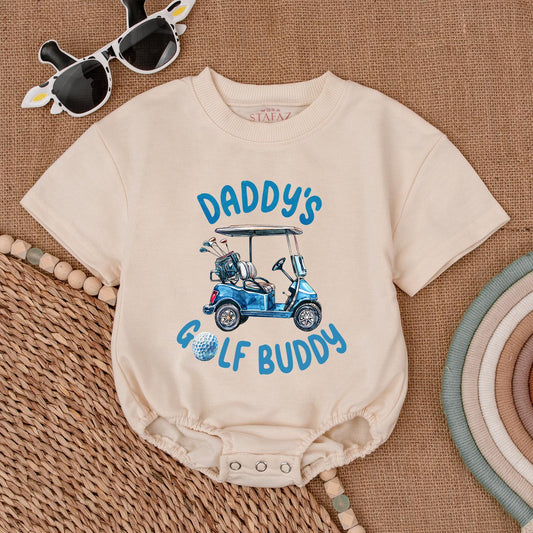 Daddy's Golf Buddy Bubble Romper Father Son Matching Golf Outfit Little Golfer Baby Boy Clothes New Dad Gift