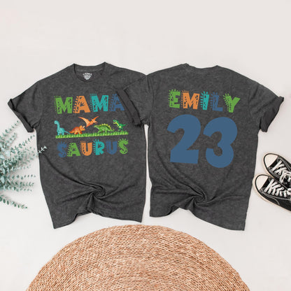 Matching Family Dinosaur Birthday Shirts Mama Saurus Dada Saurus Tees for Kids 1st 2nd 3rd Birthday Parties vibrant cartoon Dino designs