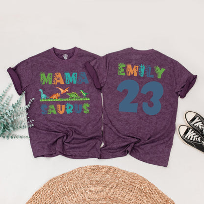 Matching Family Dinosaur Birthday Shirts Mama Saurus Dada Saurus Tees for Kids 1st 2nd 3rd Birthday Parties vibrant cartoon Dino designs