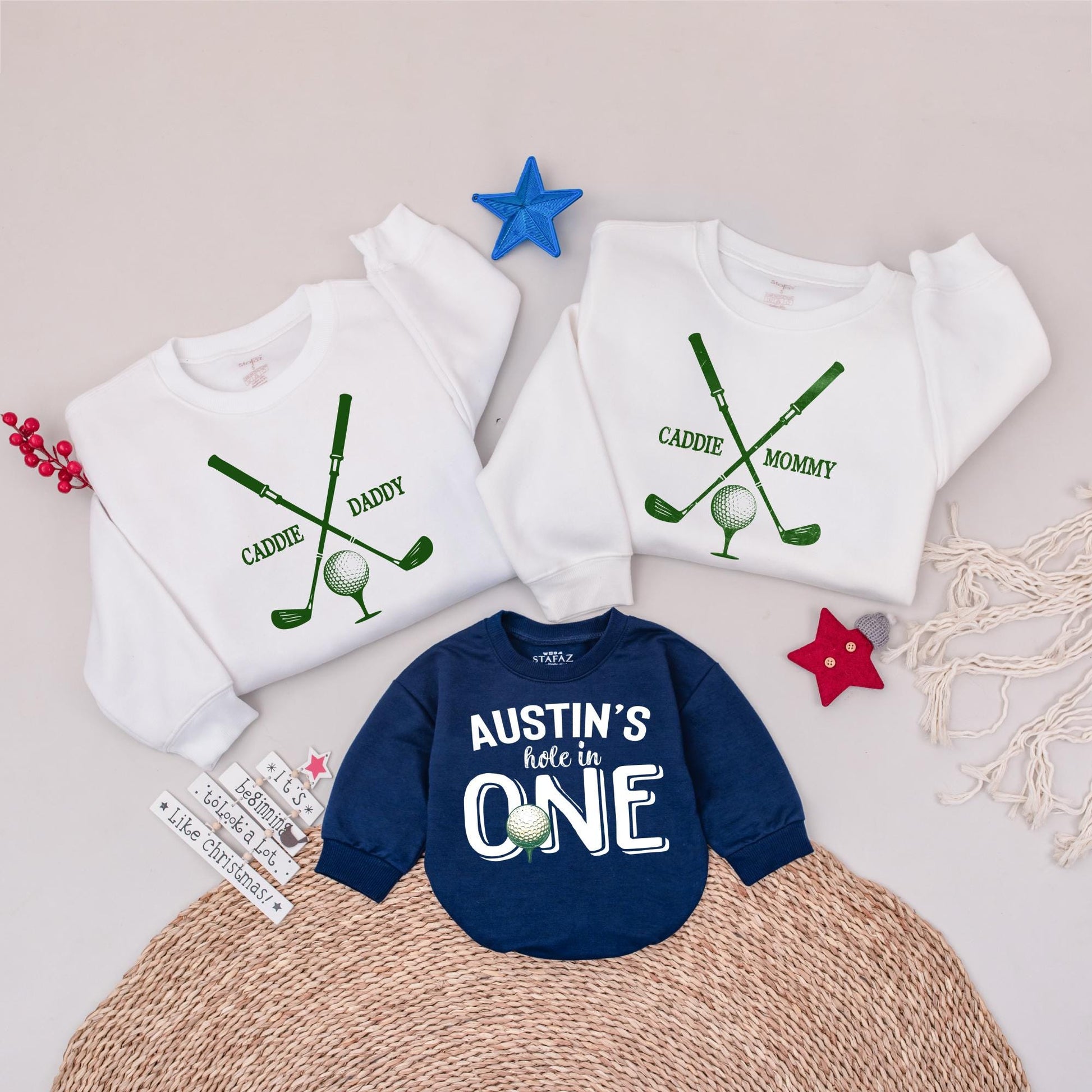 Golf Birthday Sweatshirt, Hole in One Birthday Party, Matching Family, Caddie Daddy Of The Birthday Boy