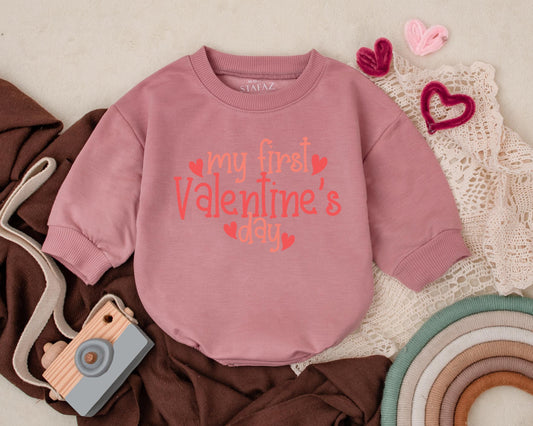 My First Valentine's Day Baby Romper Outfit Little Valentine Infant Bodysuit Valentines Baby Girl Boy Clothes Retro Kids Valentine Daddy's Valentine 139