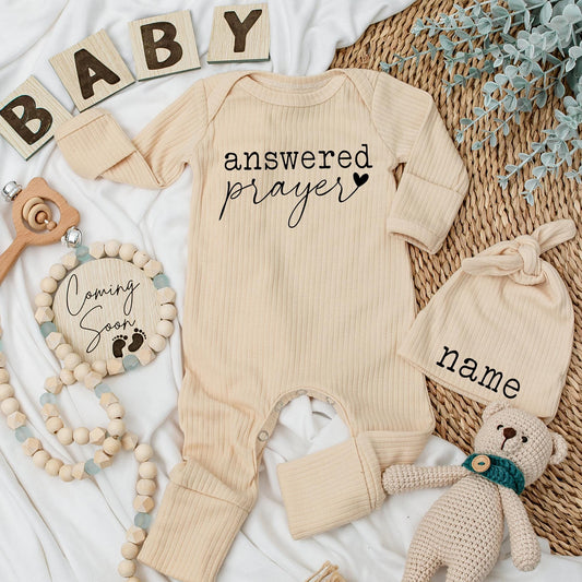 Answered Prayer Baby Bodysuit Custom Newborn Clothes Gift for Baby Boy Girl Outfit