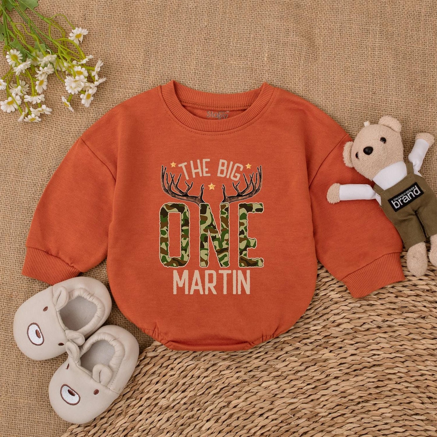 The Big One Hunting Birthday Romper Custom First Birthday Bodysuit for Your Little Hunting Buddy Perfect for Boys