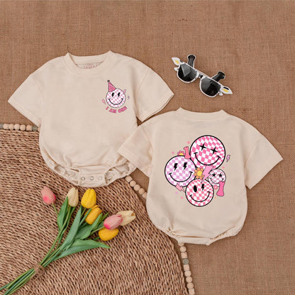 One Happy Girl Smile Face Romper First Birthday Outfit Baby Girl Clothes for a Toddler's Celebration Gift