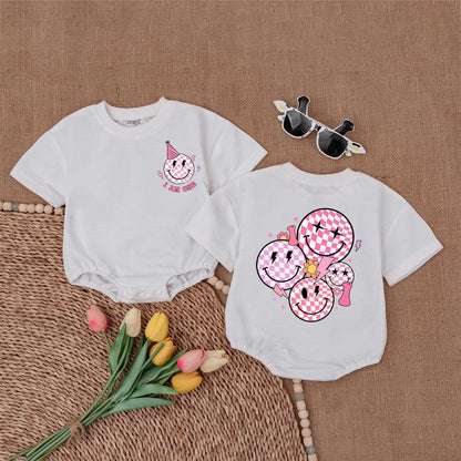 One Happy Girl Smile Face Romper First Birthday Outfit Baby Girl Clothes for a Toddler's Celebration Gift