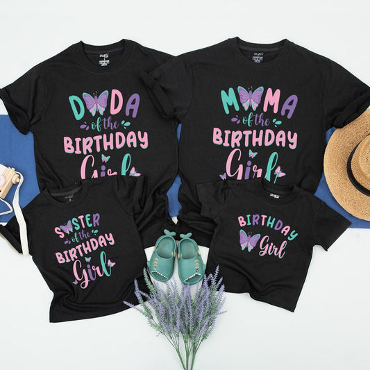 Butterfly Birthday Matching Family Shirts Butterfly Theme Party Outfit Butterfly Girl First Birthday Mommy and Me