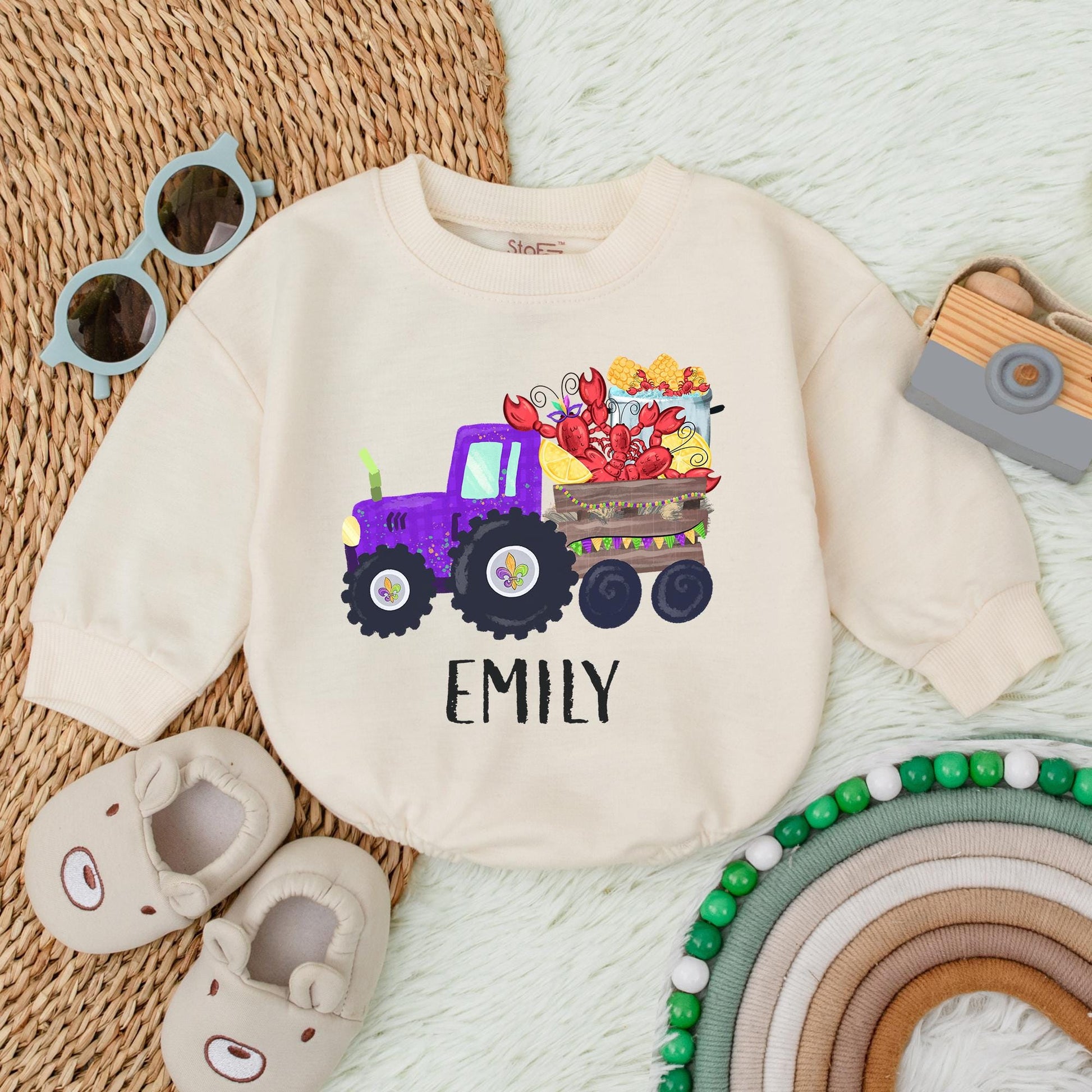 Custom Mardi Gras Baby Romper King Cake Bodysuit Festive First Birthday Outfit Soft Cotton Baby Shower Gift for Newborn Infant