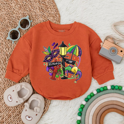 Mardi Gras Y'all Baby Romper King Cake Baby Bodysuit Festive Matching Outfit for Kids Fun Holiday Vibes