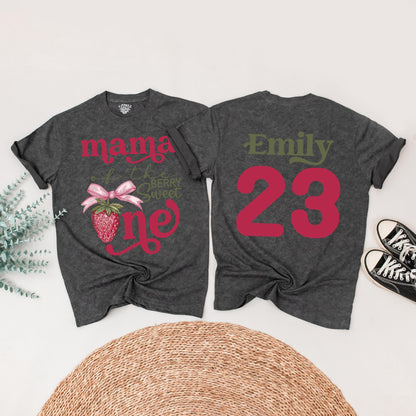 Berry Sweet One Family Matching Strawberry Birthday Shirts Mama Papa Daddy Mommy 1st Birthday Party Theme Red Green Cotton