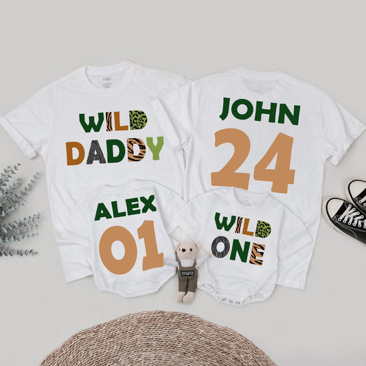 Wild One Birthday Matching Family Shirts: Safari Zoo Theme, Mommy Daddy Baby Outfit, Animal Print, 1st Birthday Party, Vacation Shirts 136