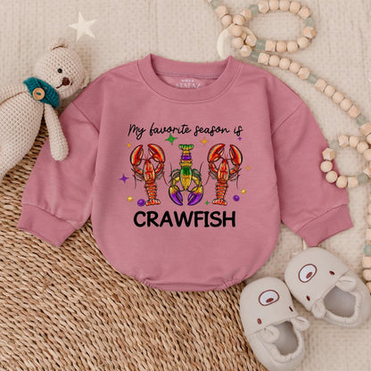 Mardi Gras Crawfish Baby Bubble Romper Festive Baby Girl Outfit Newborn Infant Clothes Holiday Vibes King Cake Celebration